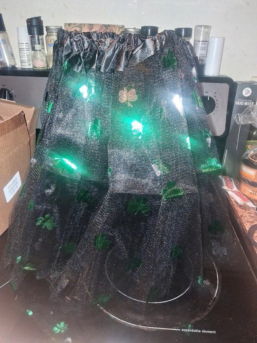 Black & Green Clover Min Tullei Skirt